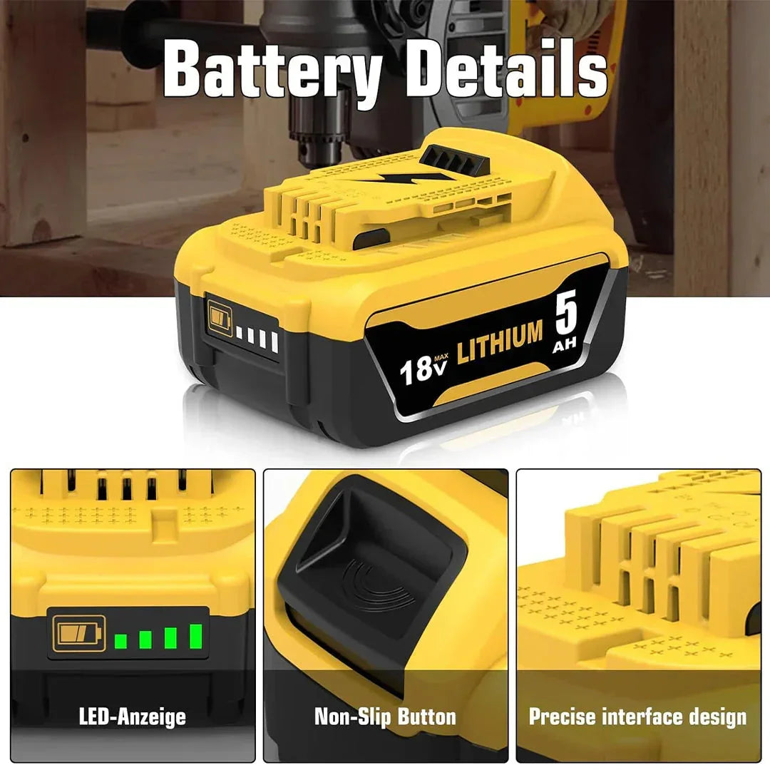 DEWALT 18V Cordless Garden Blower Kit with 2 x 5.0Ah Batteries