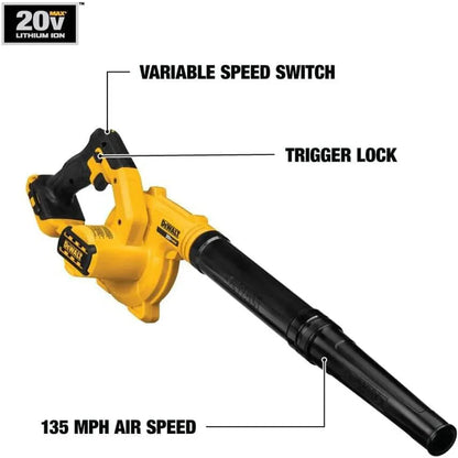 DEWALT 18V Cordless Garden Blower Kit with 2 x 5.0Ah Batteries