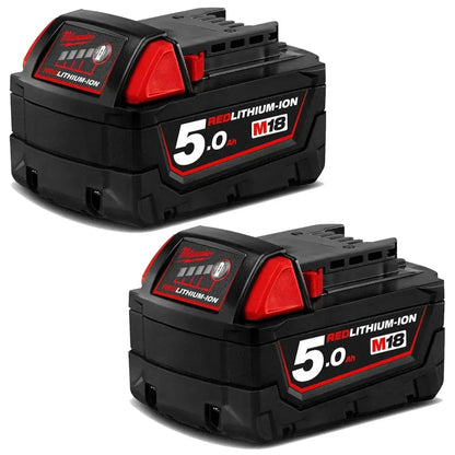 Milwaukee 18V 5.0Ah Lithium-Ion Battery Twin Pack